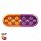 13 LED 6" Oval Double Fury Light (Turn Signal)-Amber & Purple LED/Clear Lens