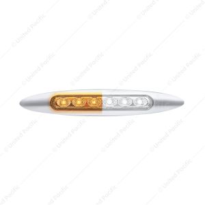 Double Fury 6 LED 6" Dual Function Marker Light With Chrome Bezel-Amber & White/Clear Lens