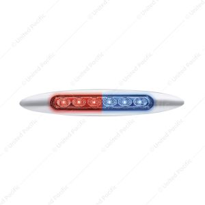 Double Fury 6 LED 6" Dual Function Marker Light With Chrome Bezel-Red & Blue/Clear Lens