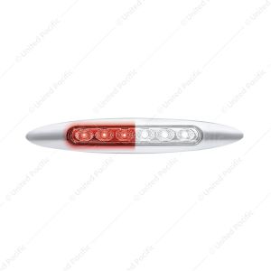 Double Fury 6 LED 6" Dual Function Marker Light With Chrome Bezel-Red & White/Clear Lens