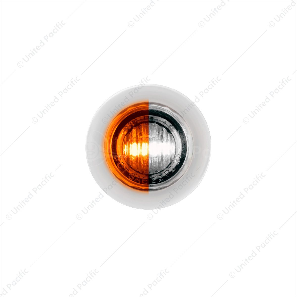 2 LED 3/4" Mini Dual Function Double Fury Light (Clearance/Marker) - Amber & White LED/Clear Lens
