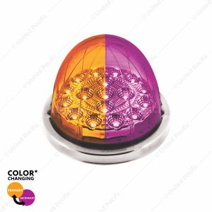 17 LED Watermelon Dual Function Double Fury Light Flush Mount Kit With Low Profile SS Bezel