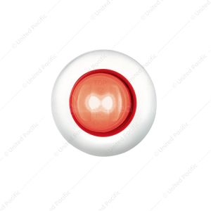 GloLight 2 LED 3/4" Mini Light (Clearance/Marker) With Stainless Steel Trim-Red LED/Clear Lens