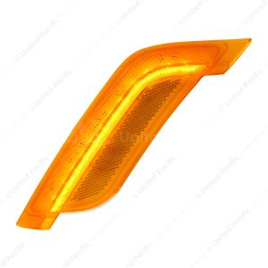 12 Amber LED Fender Turn Signal Light For Peterbilt 579 (2012-2021) & 587 (2012-2018)- Driver, Amber