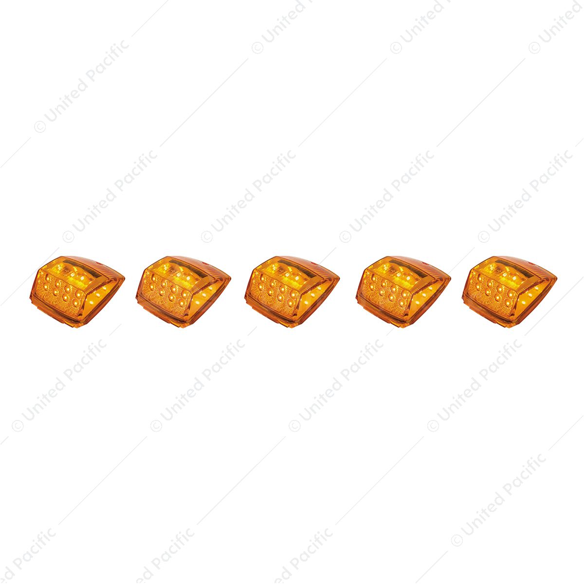 17 LED Reflector Square Cab Light - Amber LED/Amber Lens (5-Pack)