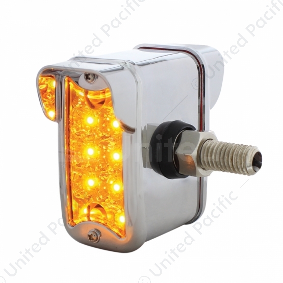 10 LED Dual Function Reflector Double Face Light W/Visor - Vertical Side Mount - Amber & Red LED/Amb