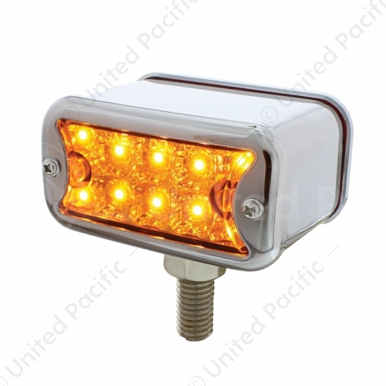 20 LED Dual Function Reflector Double Face Light With Bezel - T-Mount - Amber & Red LED/Amber & Red