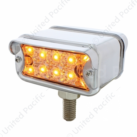 20 LED Dual Function Reflector Double Face Light With Visor - T-Mount -Amber & Red LED/Clear Lens