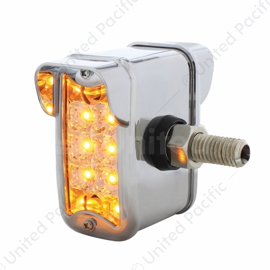 10 LED Dual Function Reflector Double Face Light W/Visor - Vertical Side Mount - Amber & Red LED/Cle