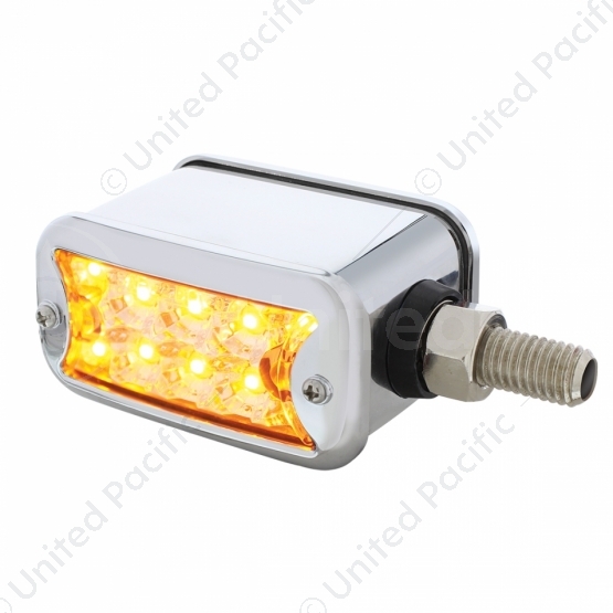 20 LED Dual Function Reflector Double Face Light W/Bezel - Horizontal Mount -Amber & Red LED/Clear L
