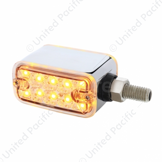 20 LED Dual Function Reflector Double Face Light - Horizontal Mount -Amber & Red LED/Clear Lens