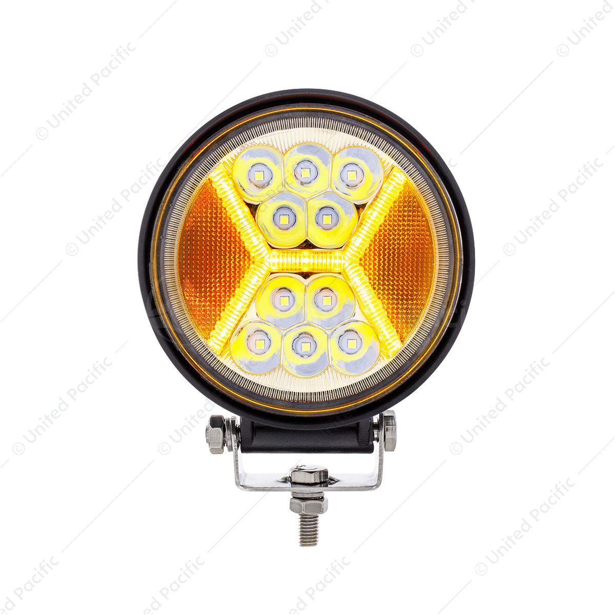 4.5" 24 High Power LED Work Light With "X" Amber Light Guide