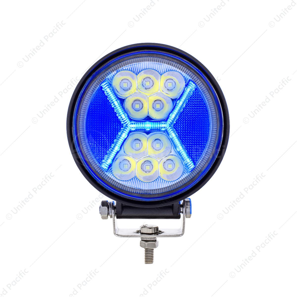 4.5" 24 High Power LED Work Light With "X" Blue Light Guide