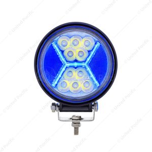 4.5" 24 High Power LED Work Light With "X" Blue Light Guide