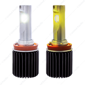 Triple Color High Power 12V H11 LED Bulbs - White/Yellow/W+Y (2-Pack)
