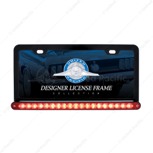License Plate Frame With 19 LED 12" Reflector Light Bar - Black