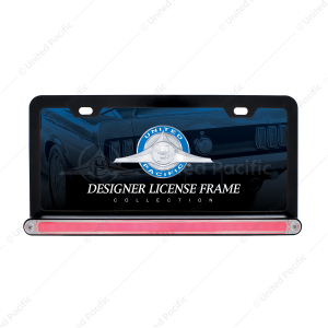 License Plate Frame With 24 LED 12" GloLight Bar - Black