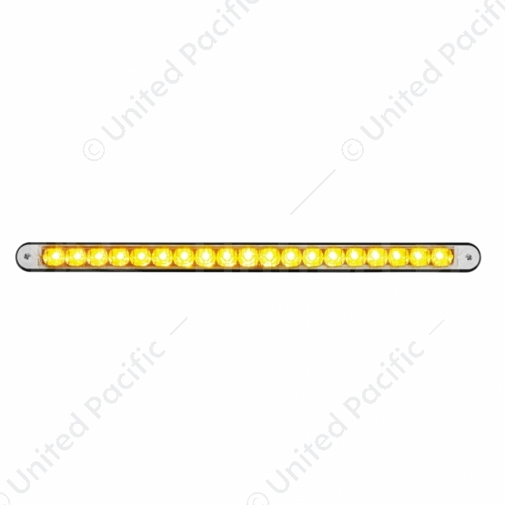 19 LED 12" Reflector Light Bar With Black Housing - Amber LED/Clear Lens