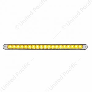 19 LED 12" Reflector Light Bar With Black Housing - Amber LED/Clear Lens