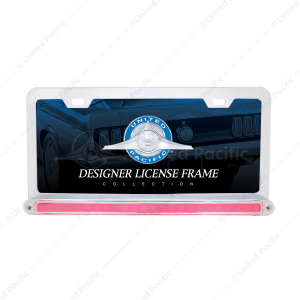 License Plate Frame With 24 LED 12" GloLight Bar - Chrome