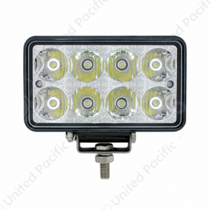 8 High Power LED Rectangular Work Light With Chrome Reflector