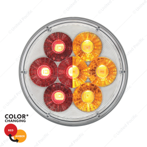 14 LED 4" Round Double Fury Light (Stop, Turn & Tail) - Red & Amber LED/ Clear Lens