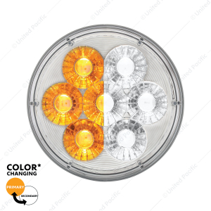 14 LED 4" Round Double Fury Light (Turn Signal) - Amber & White LED/Clear Lens