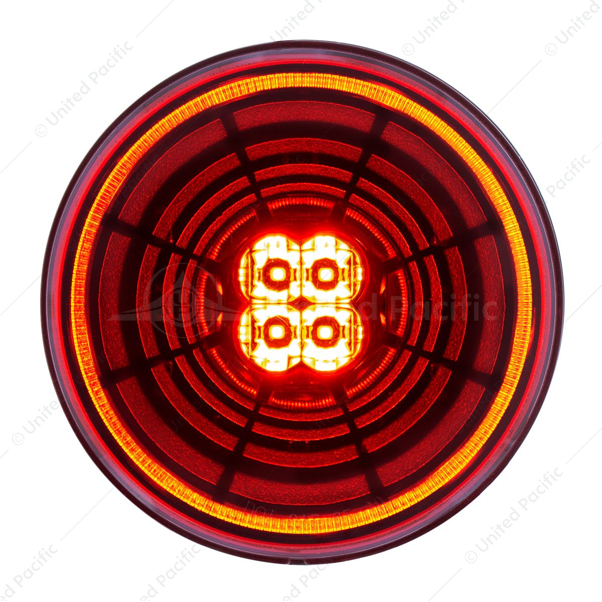 13 LED 4" Round Abyss Light (Stop, Turn & Tail) - Red LED/Red Lens