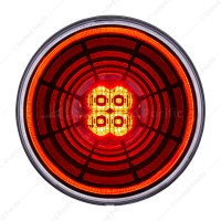 13 LED 4" Round Abyss Light (Stop, Turn & Tail) - Red LED/Clear Lens