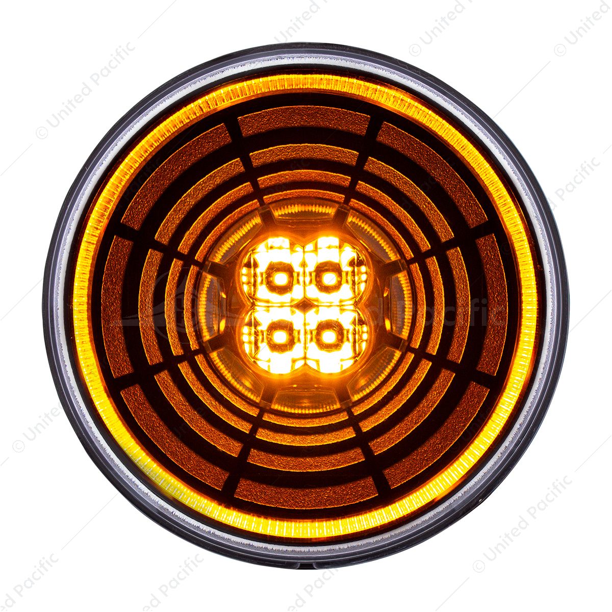 13 LED 4" Round Abyss Light (Turn Signal) - Amber LED/Clear Lens