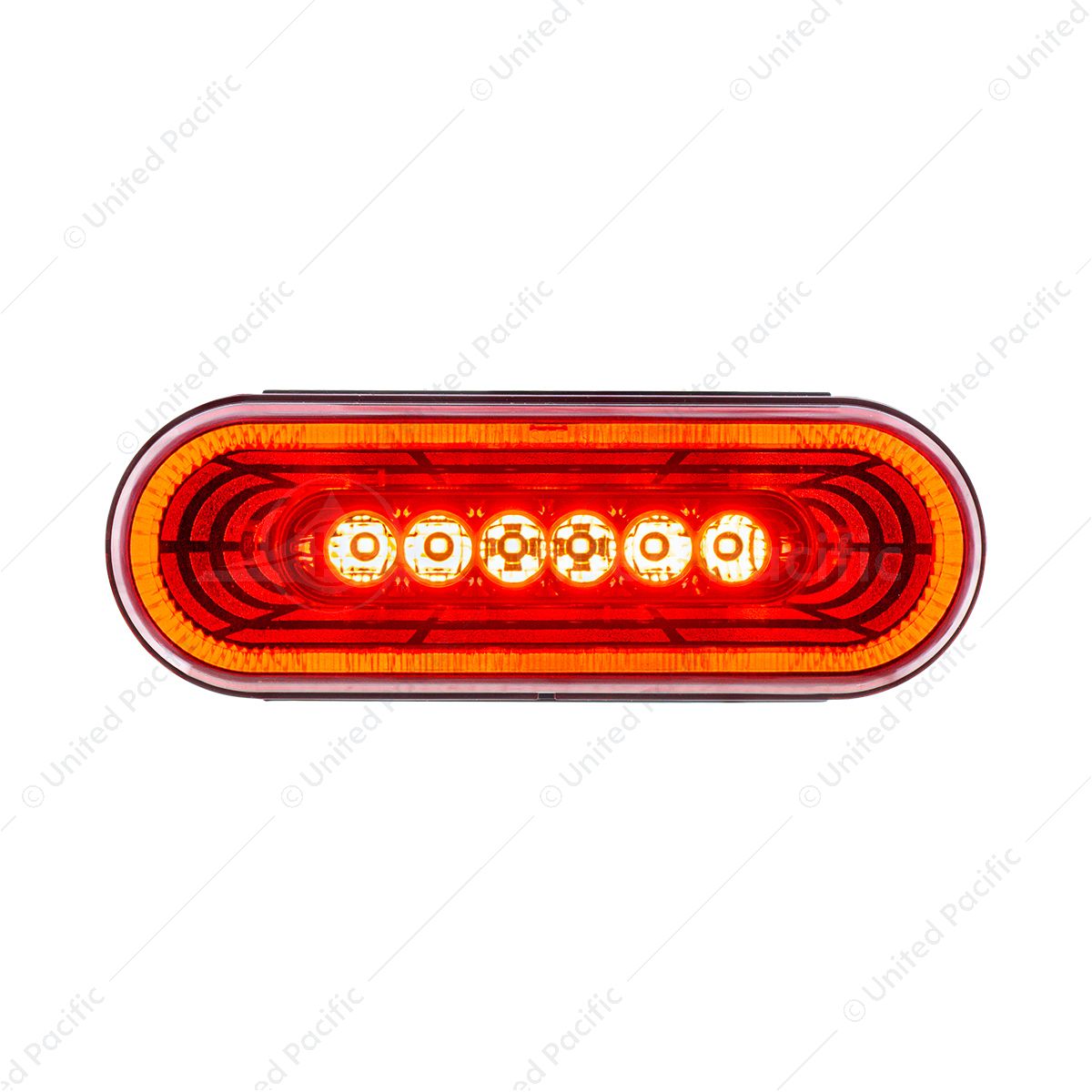 22 LED 6" Oval Abyss Light (Stop, Turn & Tail) - Red LED/Red Lens