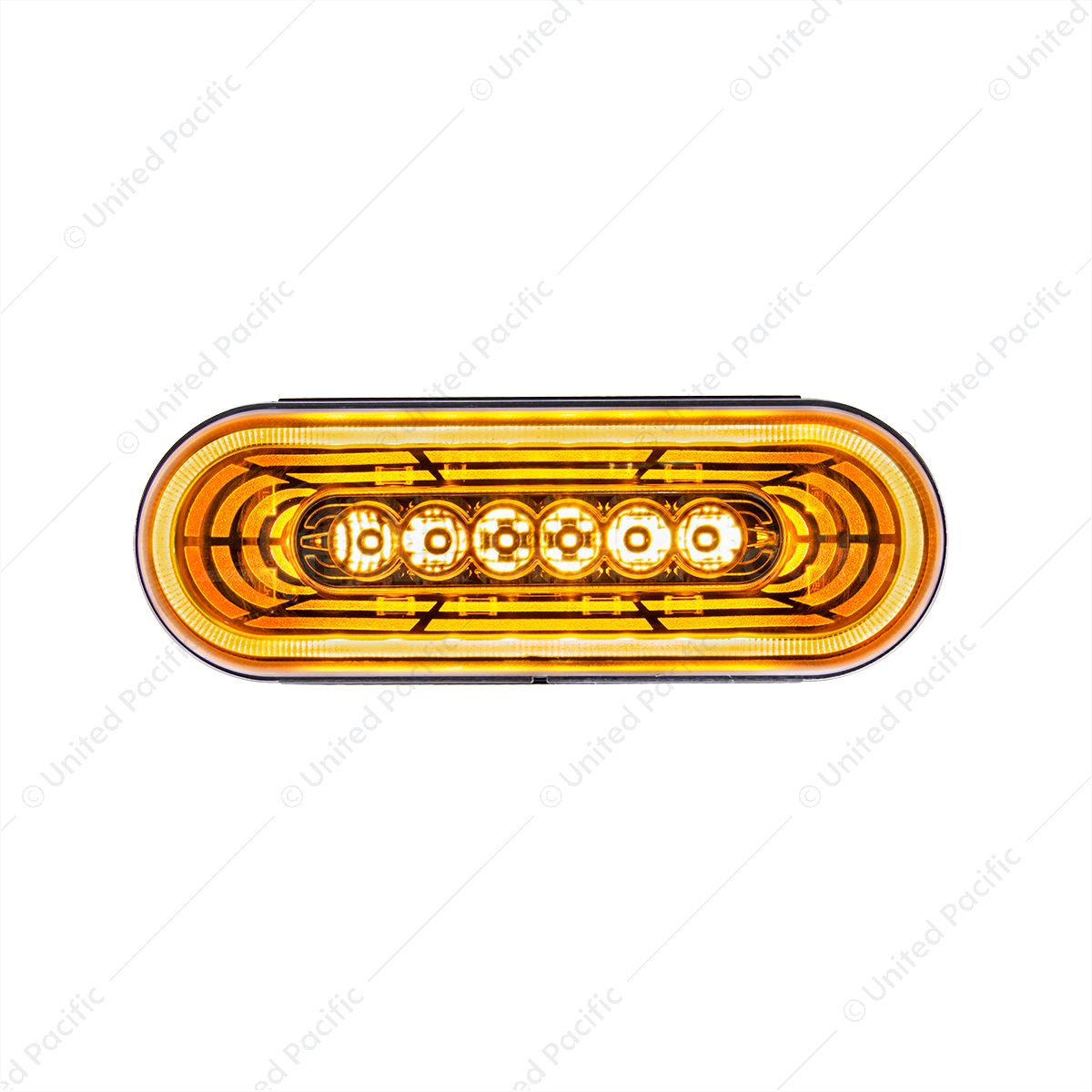 22 LED 6" Oval Abyss Light (Turn Signal) - Amber LED/Clear Lens