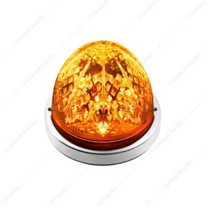 Crystal-Comet 9 LED Dual Function Watermelon Light With Stainless Steel Bezel-Amber LED/Amber Lens