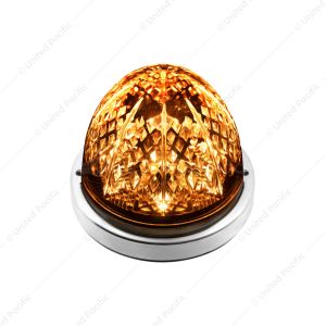 Crystal-Comet 9 LED Dual Function Watermelon Light With Stainless Steel Bezel-Amber LED/Clear Lens
