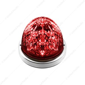 Crystal-Comet 9 LED Dual Function Watermelon Light With Stainless Steel Bezel-Red LED/Clear Lens
