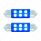 6 SMD High Power Micro LED 6418/6461-36mm Dome Light Bulb - Blue (2-Pack)