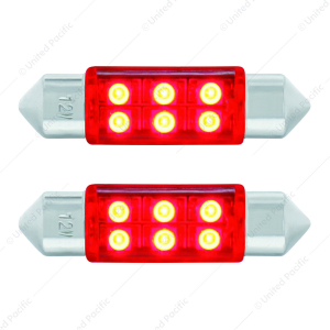 6 SMD High Power Micro LED 6418/6461-36mm Dome Light Bulb (2-Pack)