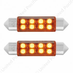 8 SMD High Power Micro LED 211-2 Dome Light Bulb - Amber (2-Pack)