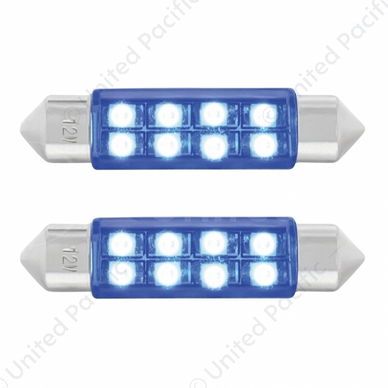 8 SMD High Power Micro LED 211-2 Dome Light Bulb - Blue (2-Pack)