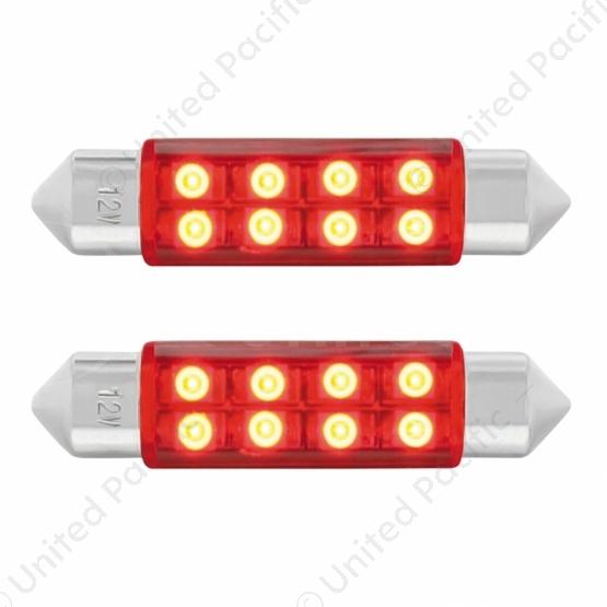 8 SMD High Power Micro LED 211-2 Dome Light Bulb - Red (2-Pack)