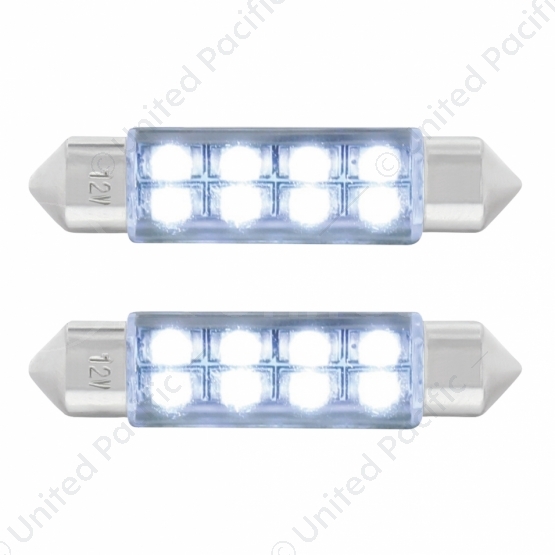 8 SMD High Power Micro LED 211-2 Dome Light Bulb - White (2-Pack)