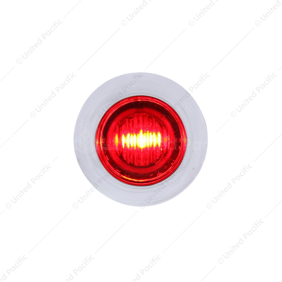 3 LED Dual Function 3/4" Mini Auxiliary/Utility Light With Bezel & Washer - Red LED/Red Lens