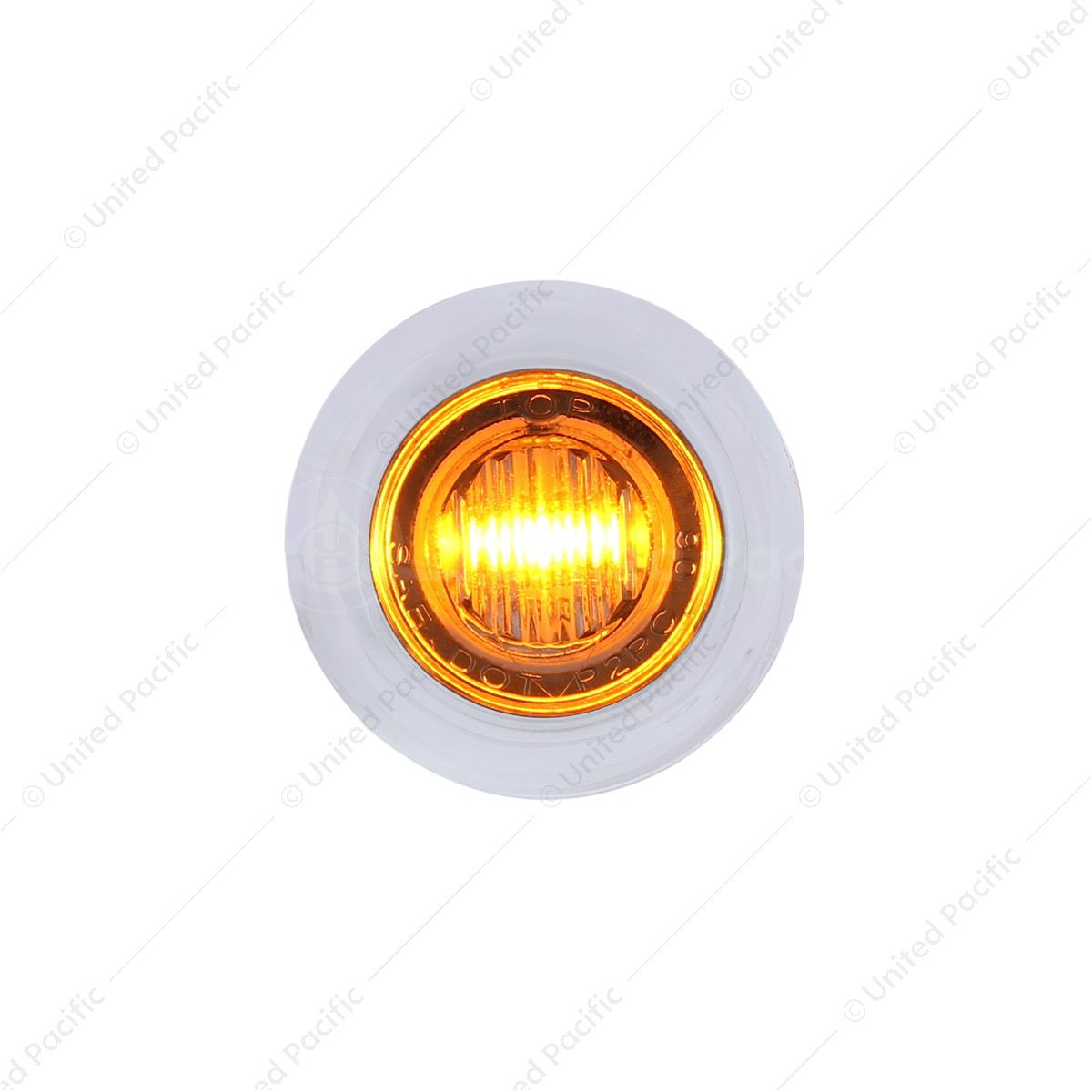 3 LED Dual Function 3/4" Mini Auxiliary/Utility Light With Bezel & Washer - Amber LED/Clear Lens
