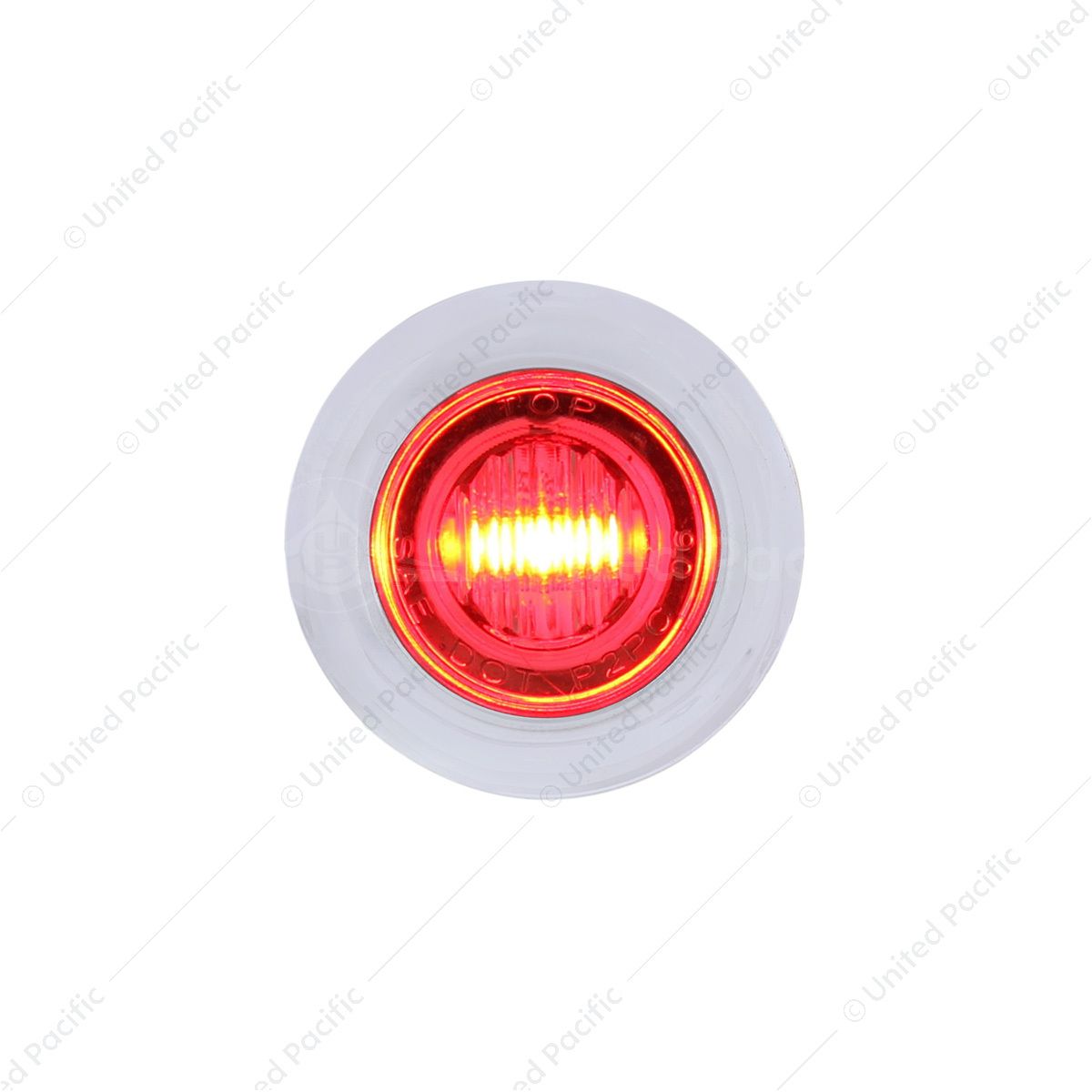3 LED Dual Function 3/4" Mini Auxiliary/Utility Light With Bezel & Washer - Red LED/Clear Lens