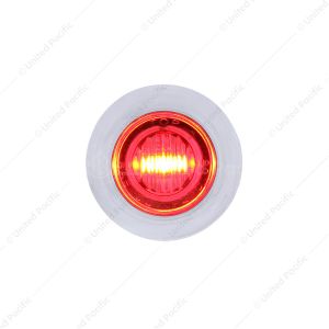 3 LED Dual Function 3/4" Mini Auxiliary/Utility Light With Bezel & Washer - Red LED/Clear Lens