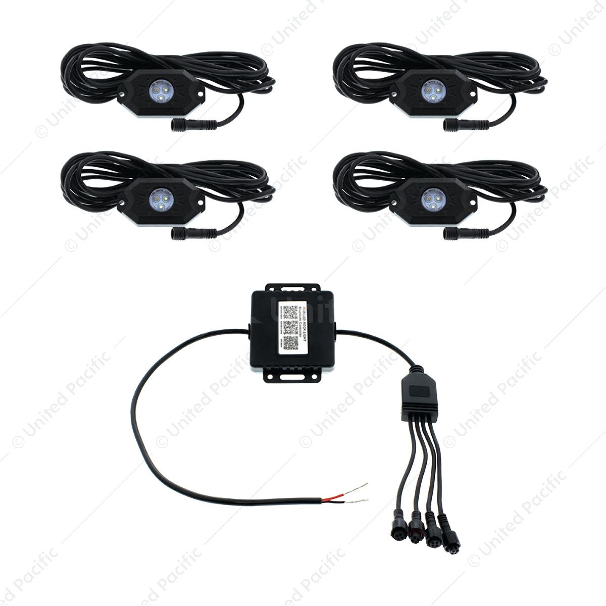 RGB Multi-Color 500 Lumen LED Rock Light 4-Piece Kit