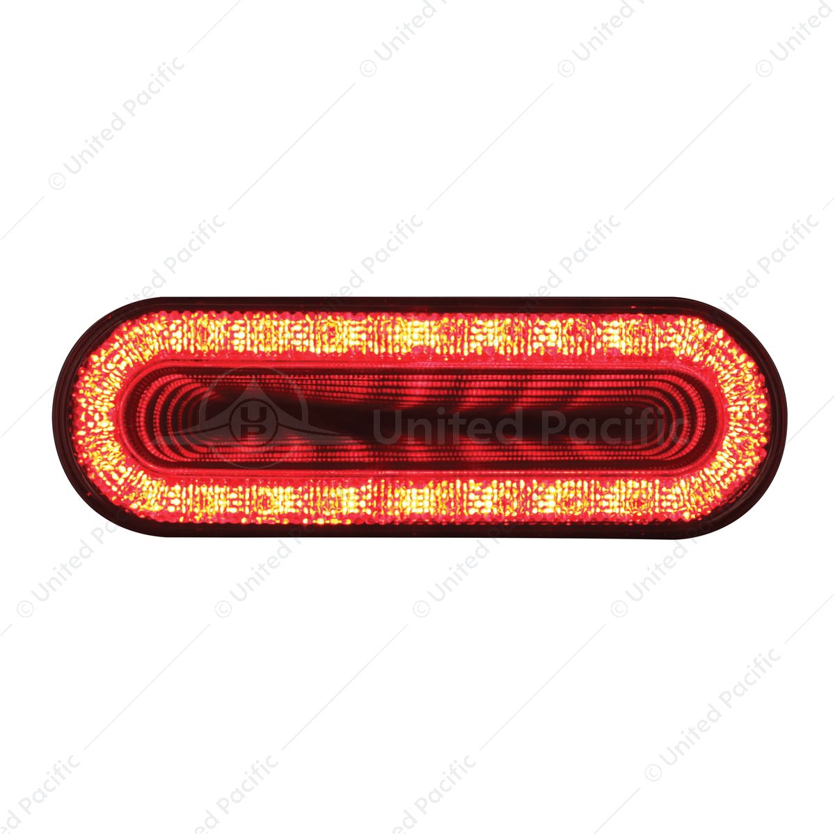 24 LED 6" Oval Mirage Light (Stop, Turn & Tail) - Red LED/Clear Lens