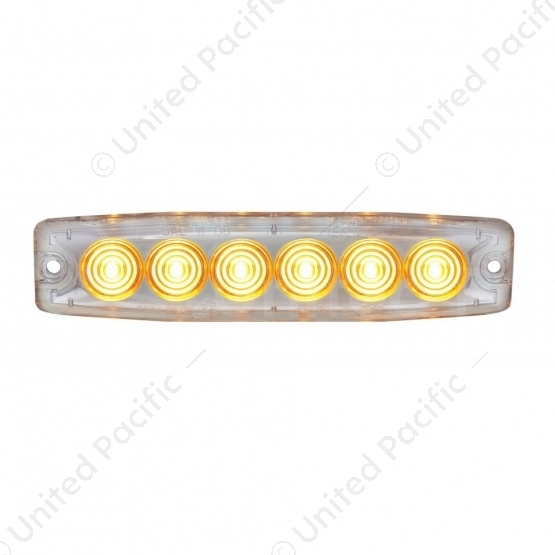 6 High Power LED Super Thin Warning Light - Amber LED/Clear Lens (Bulk)
