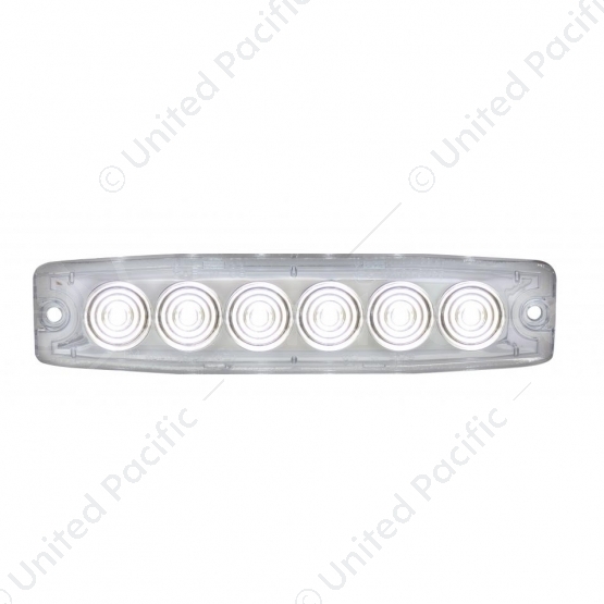 6 High Power LED Super Thin Warning Light - White LED/Clear Lens (Bulk)