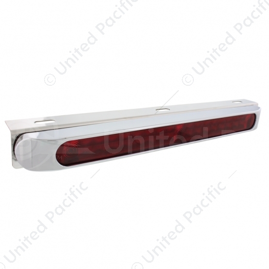 Stainless Light Bracket With 19 LED 17" Light Bar & Bezel - Red LED/Red Lens